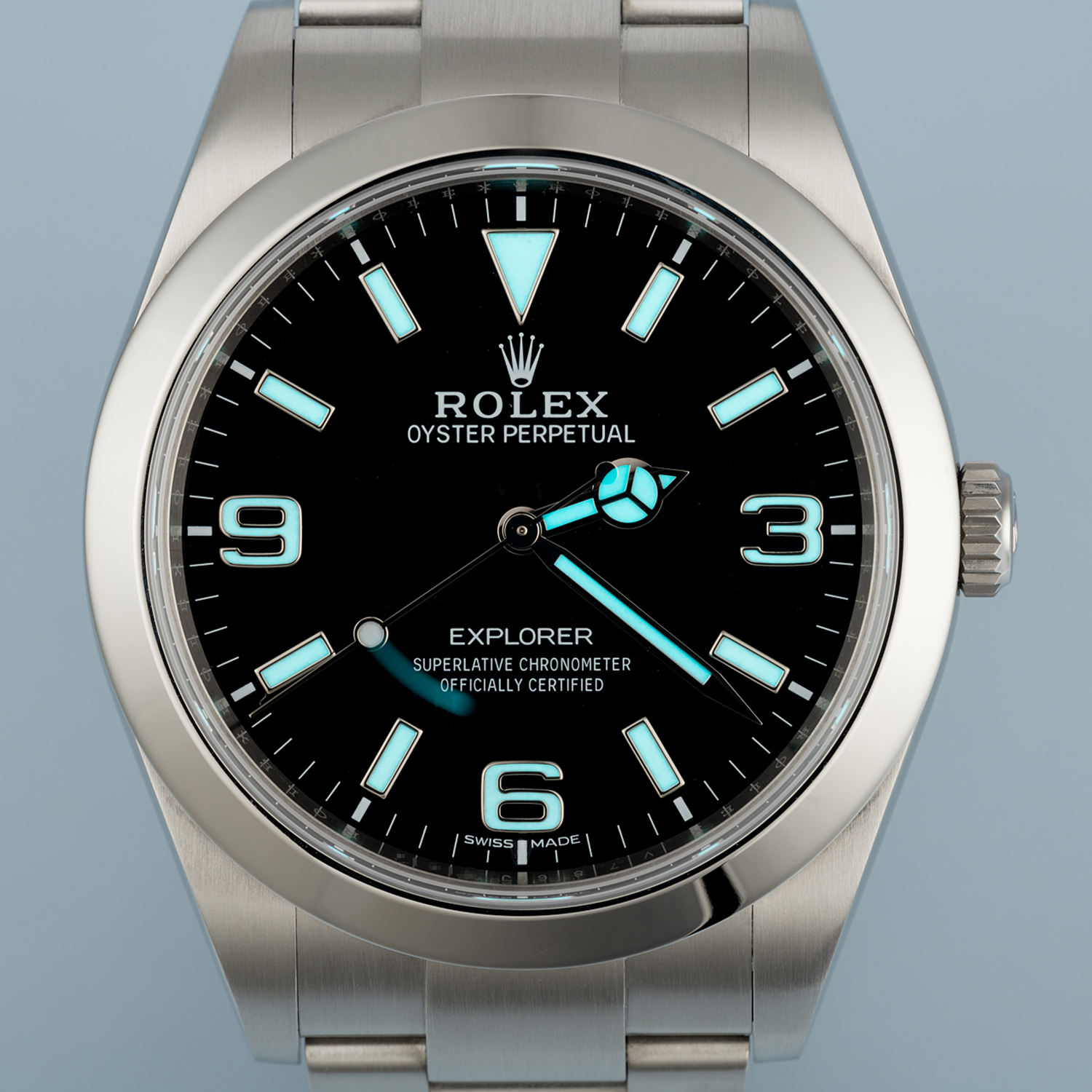 Rolex Explorer I MKII Stainless Steel Black Arabic Index 39mm 214270-0003 Unworn