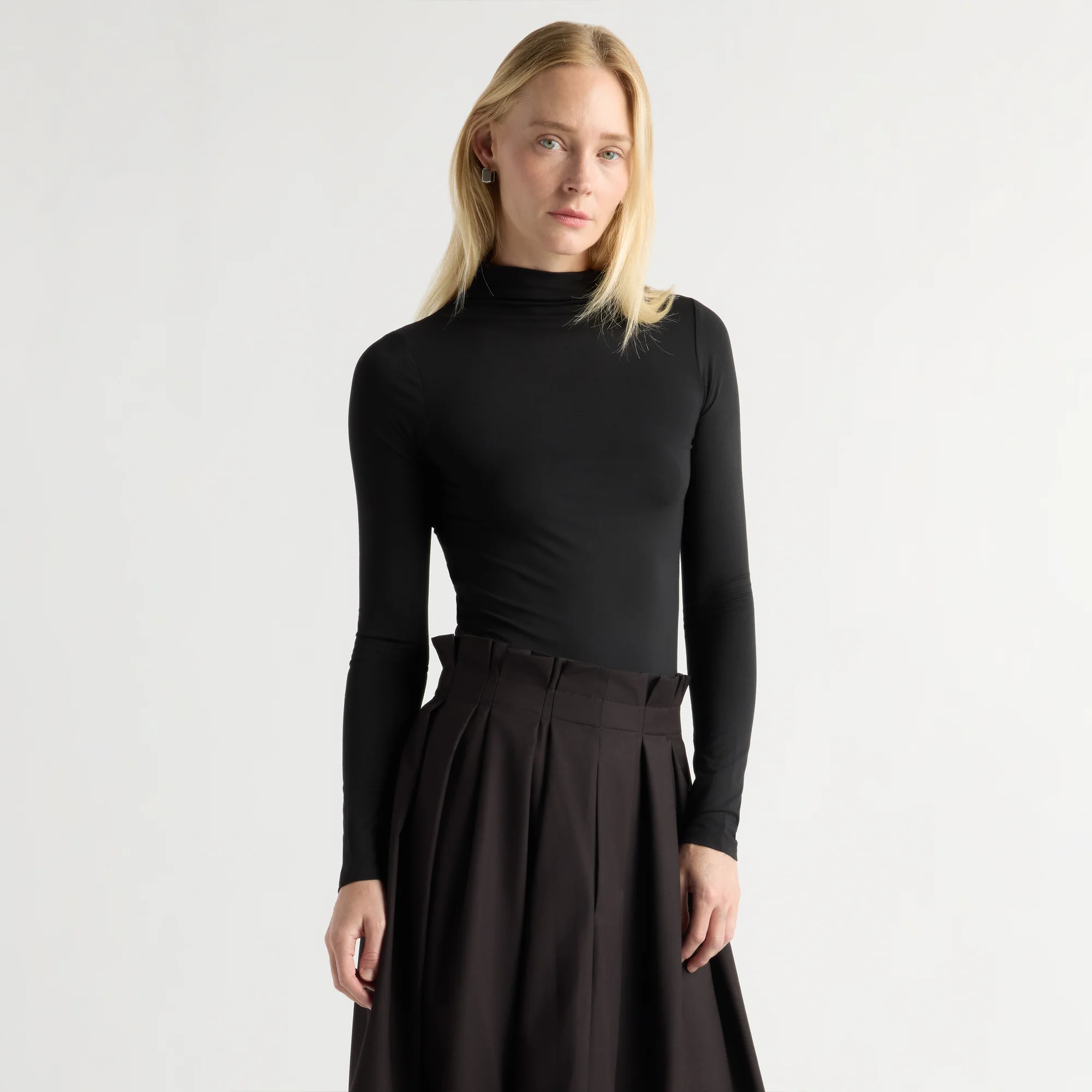 Ava Mock-Neck Long-Sleeve Tee