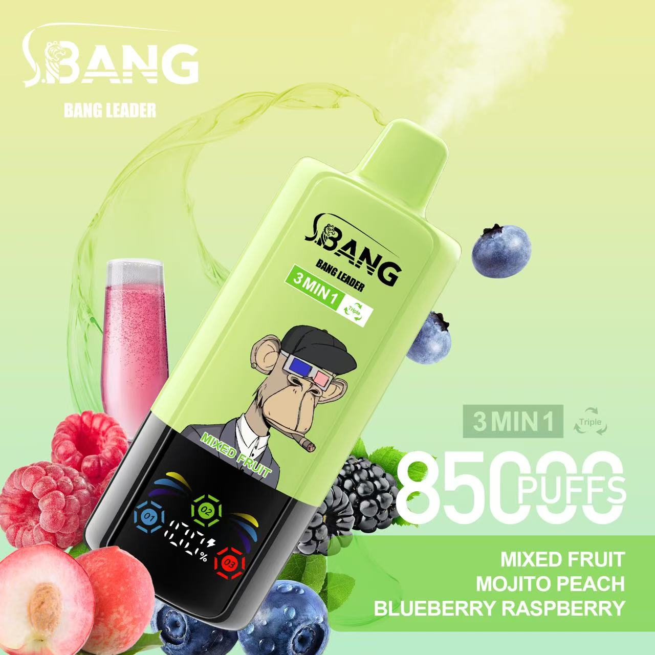 Bang Leader 85K Puffs 3-in-1 Prefilled Vape Device - 3 Flavours, Rechargeable, 850mAh