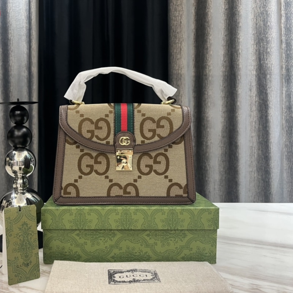 Gucci Ophidia Small Jumbo Gg Bag Camel Ebony 25Cm 651055 Ukmdg 2570