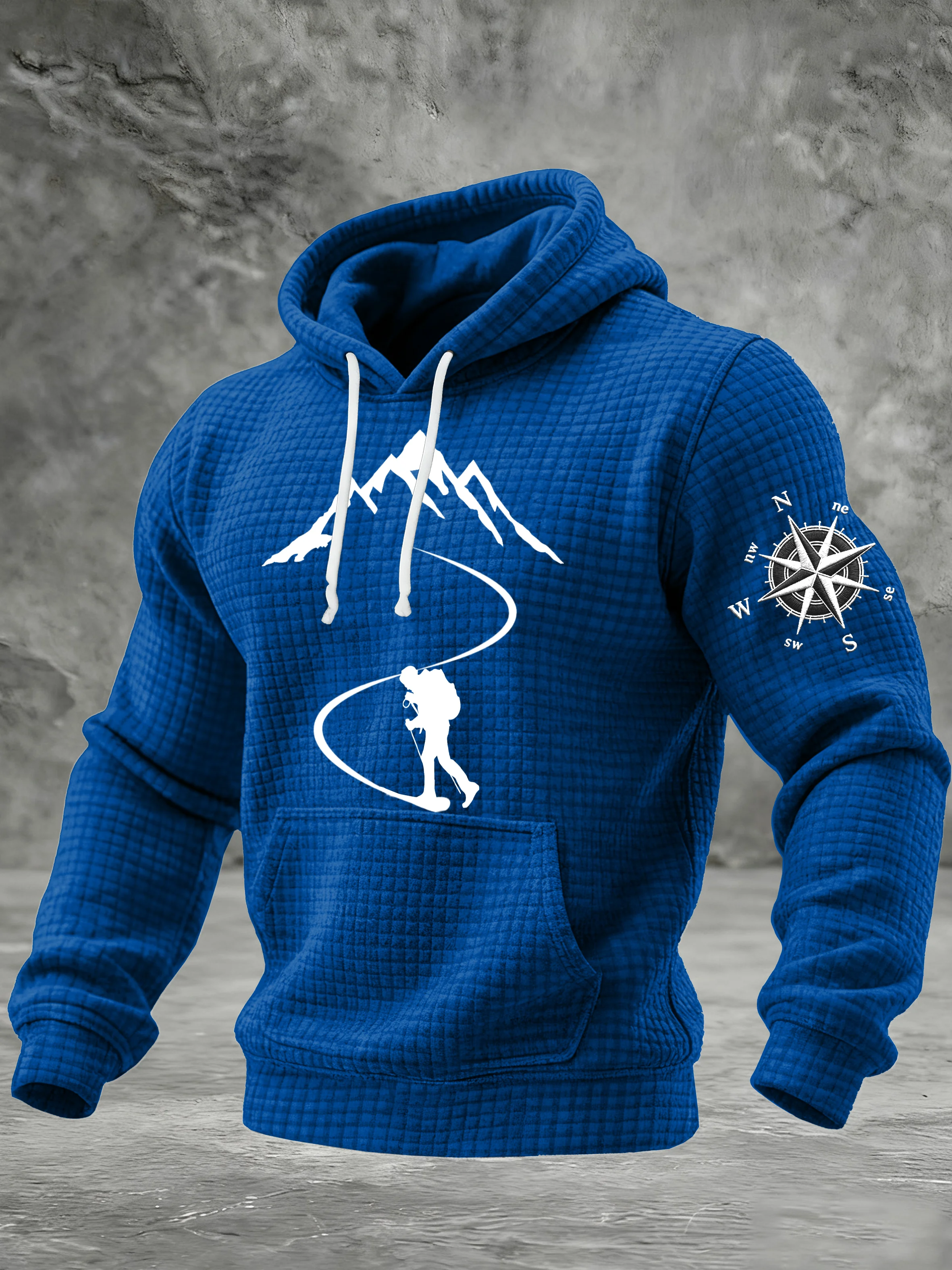 Men's Retro Hiking Printed Casual Long-Sleeved Sweatshirt