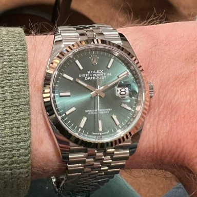 Rolex Datejust 41 Mint Green Dial Steel & White Gold m126334-0028