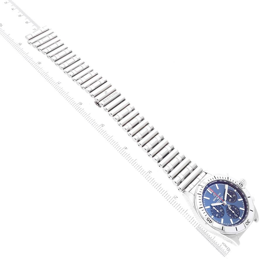 Breitling Chronomat B01 42 Blue Dial Steel Mens Watch AB0134