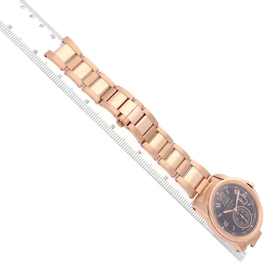 Cartier Calibre Rose Gold Brown Dial Automatic Mens Watch W7100040