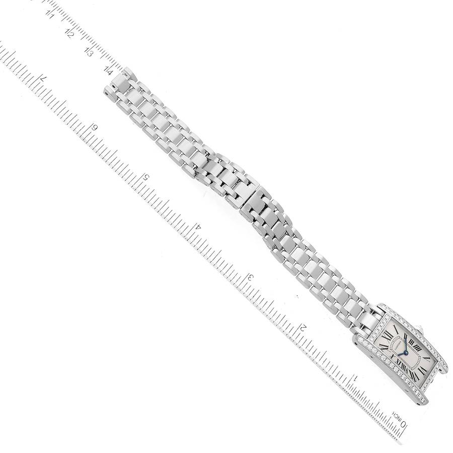 Cartier Tank Americaine White Gold Diamond Ladies Watch WB7073L1