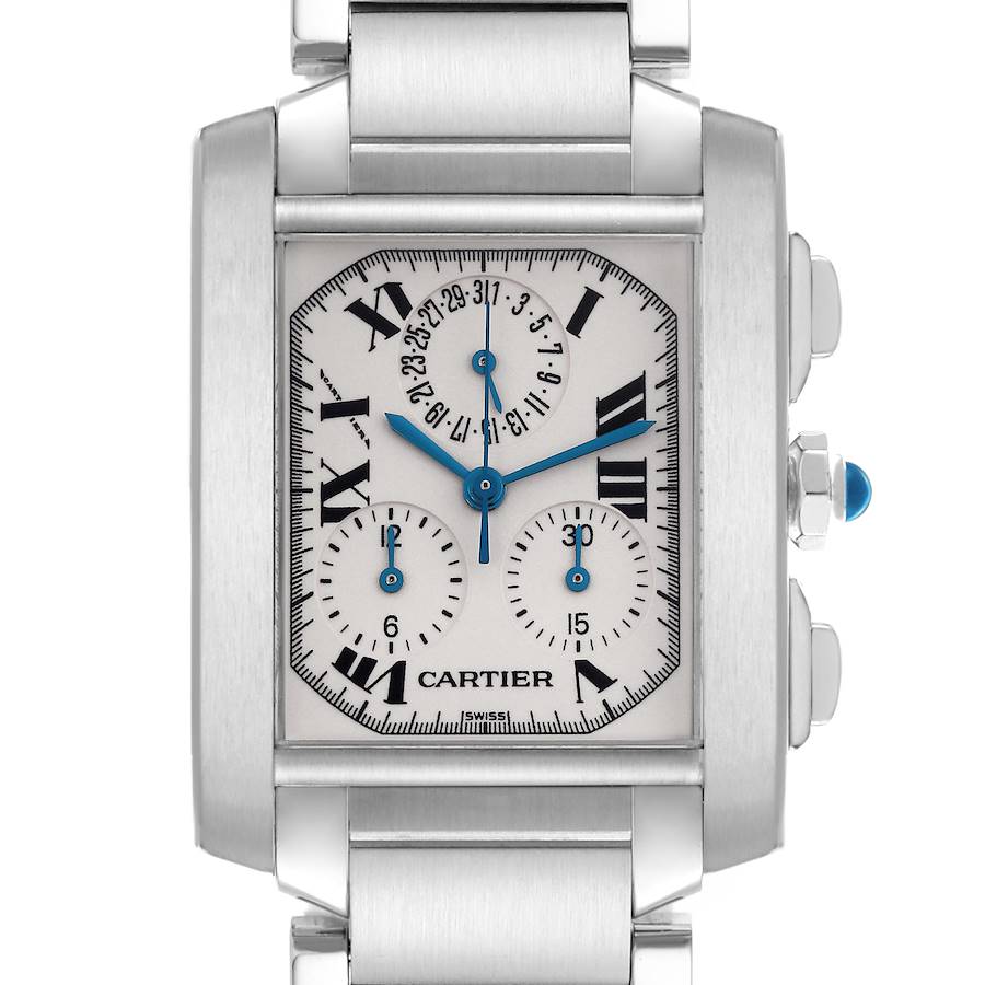 Cartier Tank Francaise Chronoflex Chronograph Steel Mens Watch W51001Q3