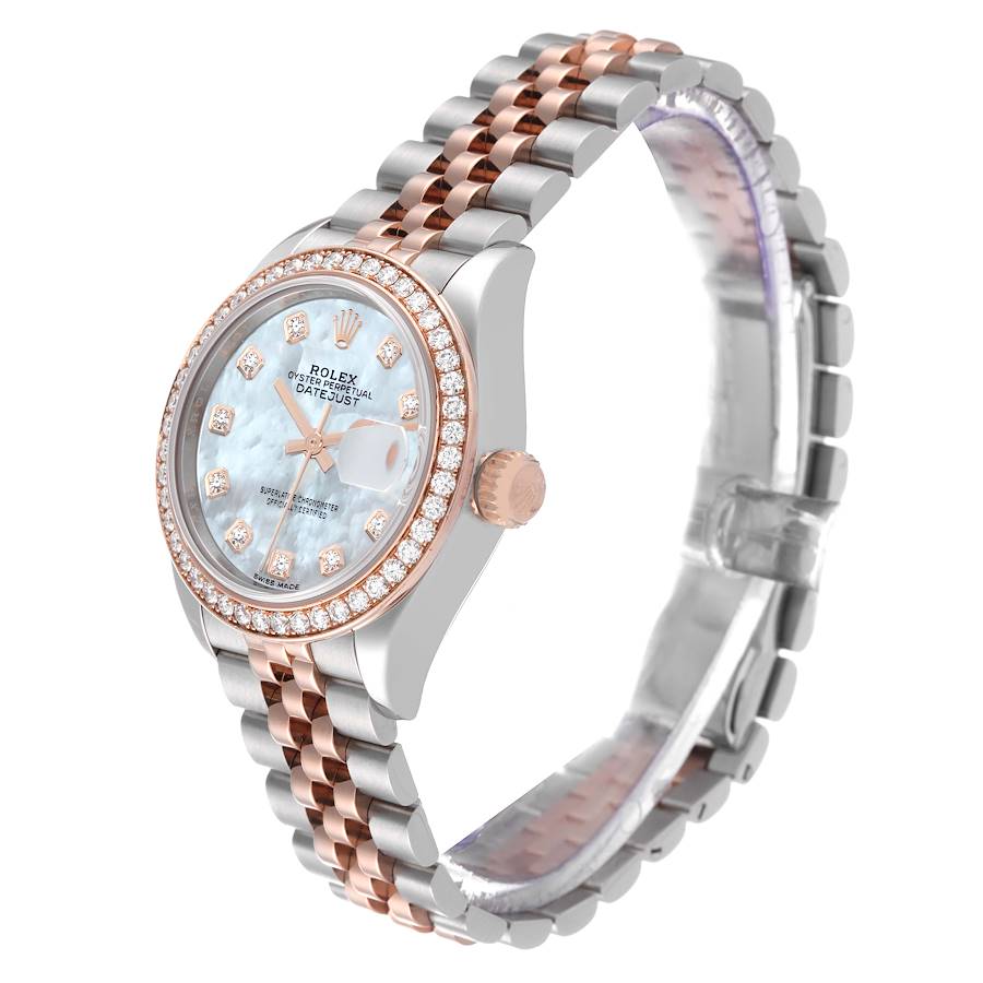 ?Limited Stock-Rolex Lady Datejust 28mm Everose Diamond Bezel Two-Tone 279381