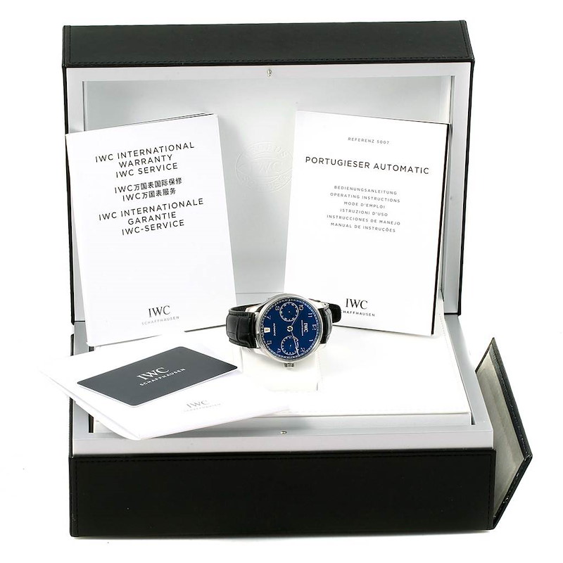 IWC Portugieser Blue Dial Mens Watch IW500710