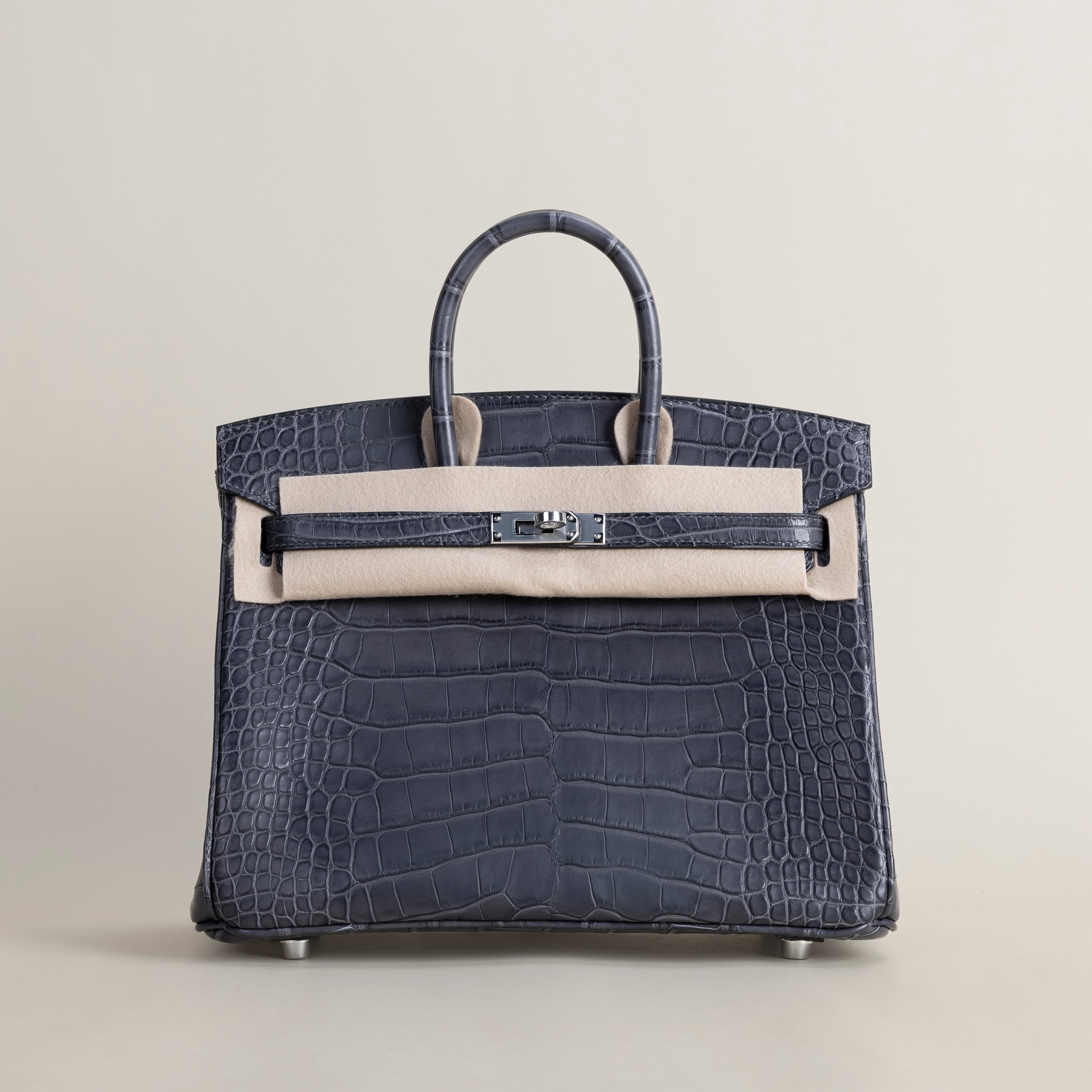 Birkin 25 matt alligator gris paris PHW