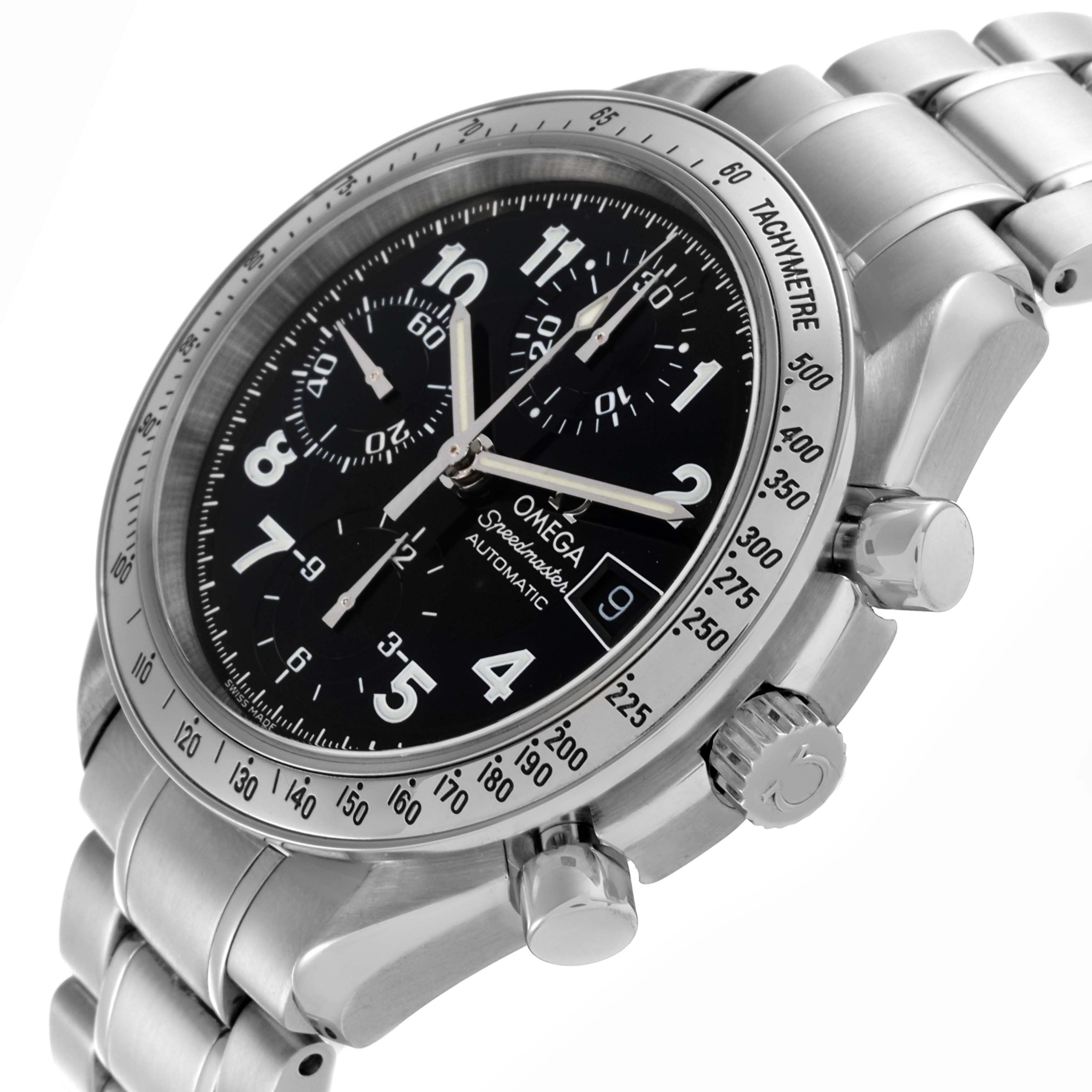 Omega Speedmaster Date Black Arabic Dial Steel Mens Watch 39.0 MM 3513.52.00