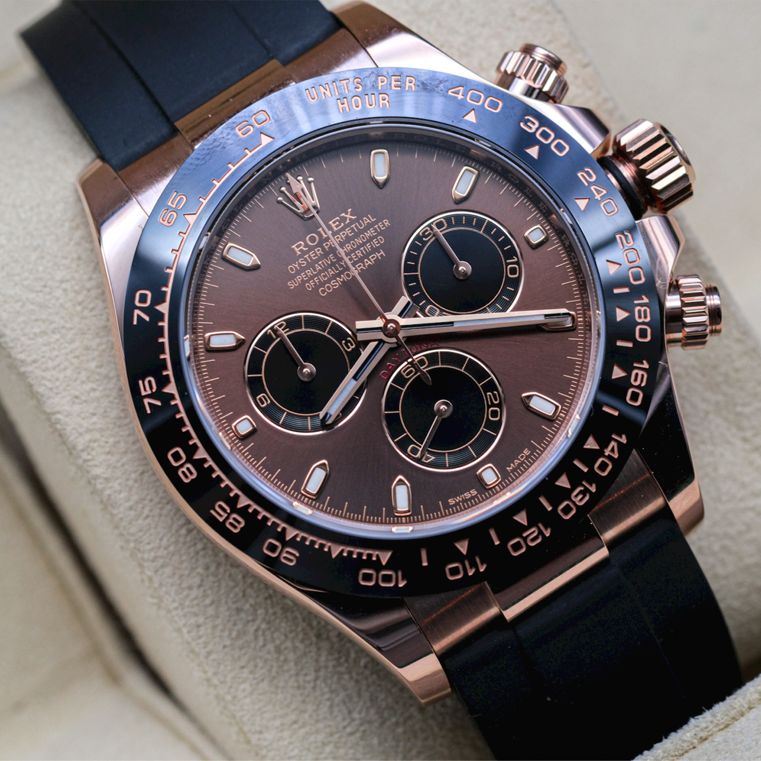 Rollie-The Crown Cosmograph Daytona Everose Gold Chocolate Oysterflex M116515LN-0041
