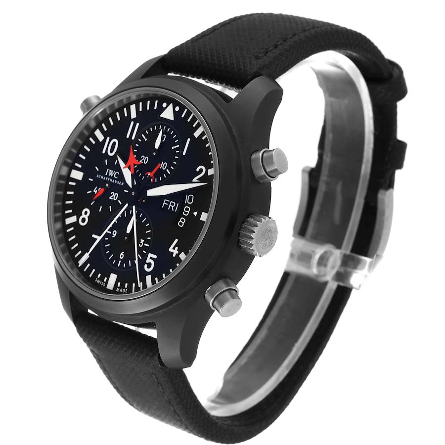 IWC Pilot Top Gun Rattrapante Chrono Mens Ceramic Watch IW379901