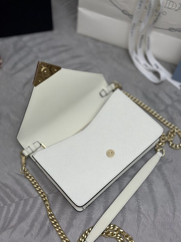 Replica Prada Saffiano White Small Envelope