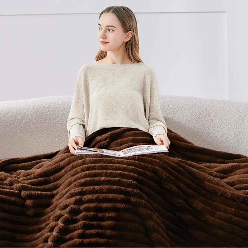 VELVETIER Fleece Throw Blanket for Couch