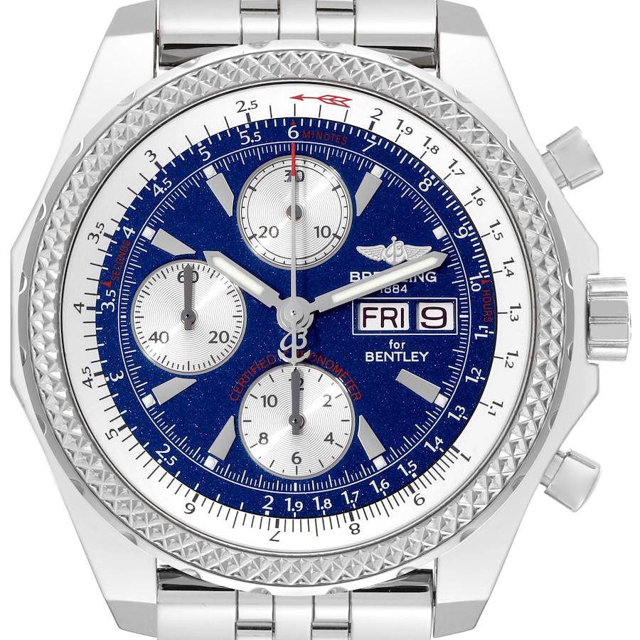 Breitling Bentley Motors GT Blue Dial Sreel Mens Watch A13362