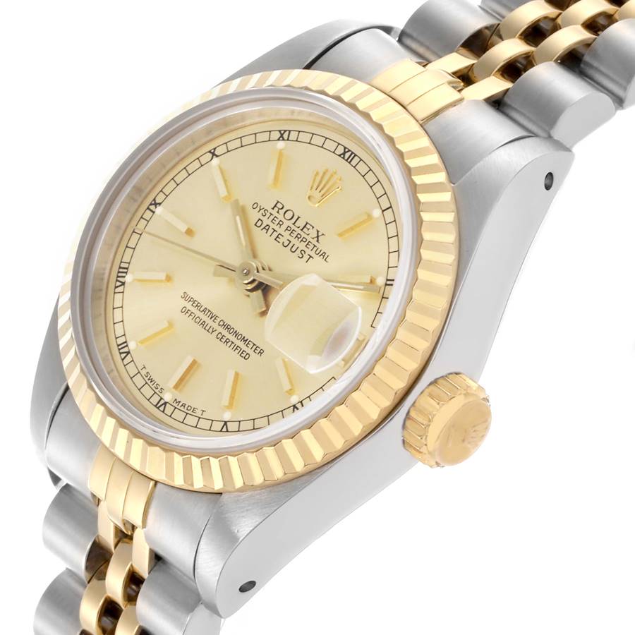 Rolex Datejust Steel Yellow Gold Champagne Dial Ladies Watch 69173