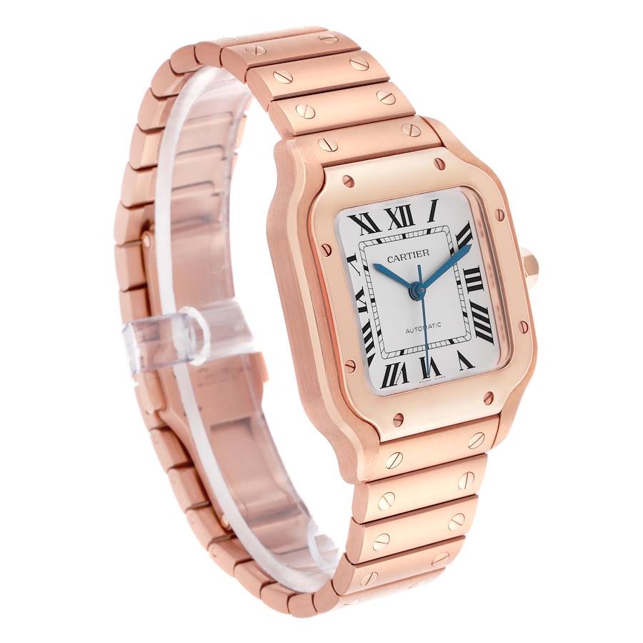 Cartier Santos De Cartier Medium Rose Gold Mens Watch WGSA0031