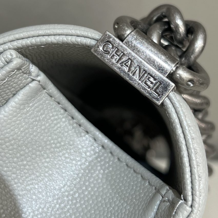 CHANEL Le Boy Grey Silver