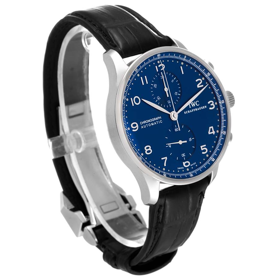 IWC Portuguese Chronograph Blue Dial Steel Mens Watch IW371491