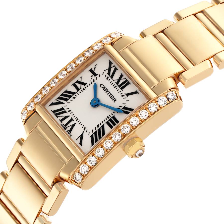 Cartier Tank Francaise Yellow Gold Diamond Ladies Watch WE1001R8
