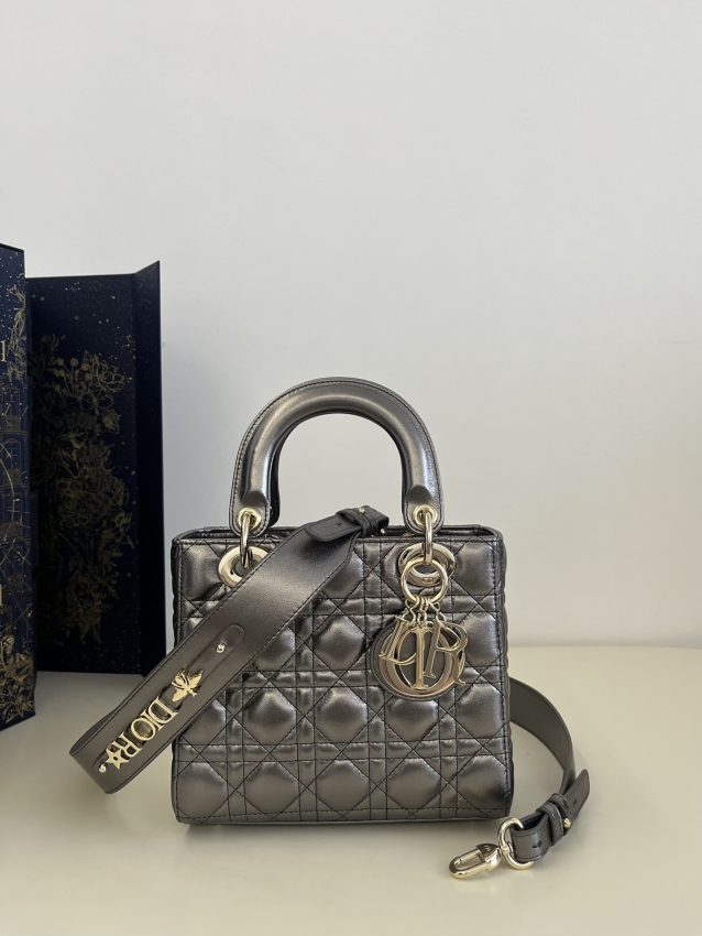 Replica Lady Dior Platinum Metallic Abc
