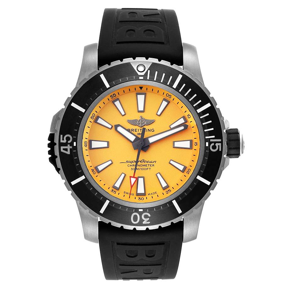 Breitling Superocean Yellow Dial Titanium Mens Watch E17369