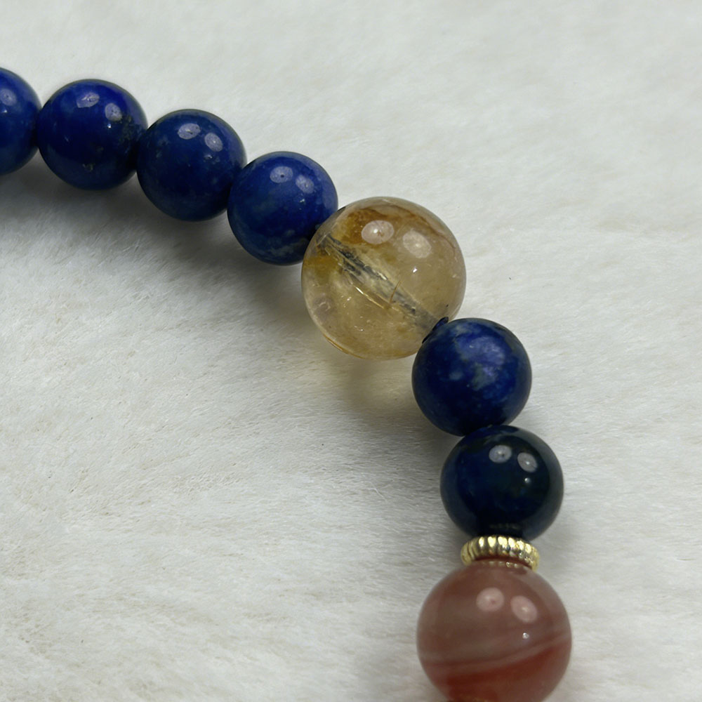 Natural Lapis Lazuli 4mm Beaded Bracelet, Wisdom & Study Healing Crystal, Calm Balance Spiritual Jewelry