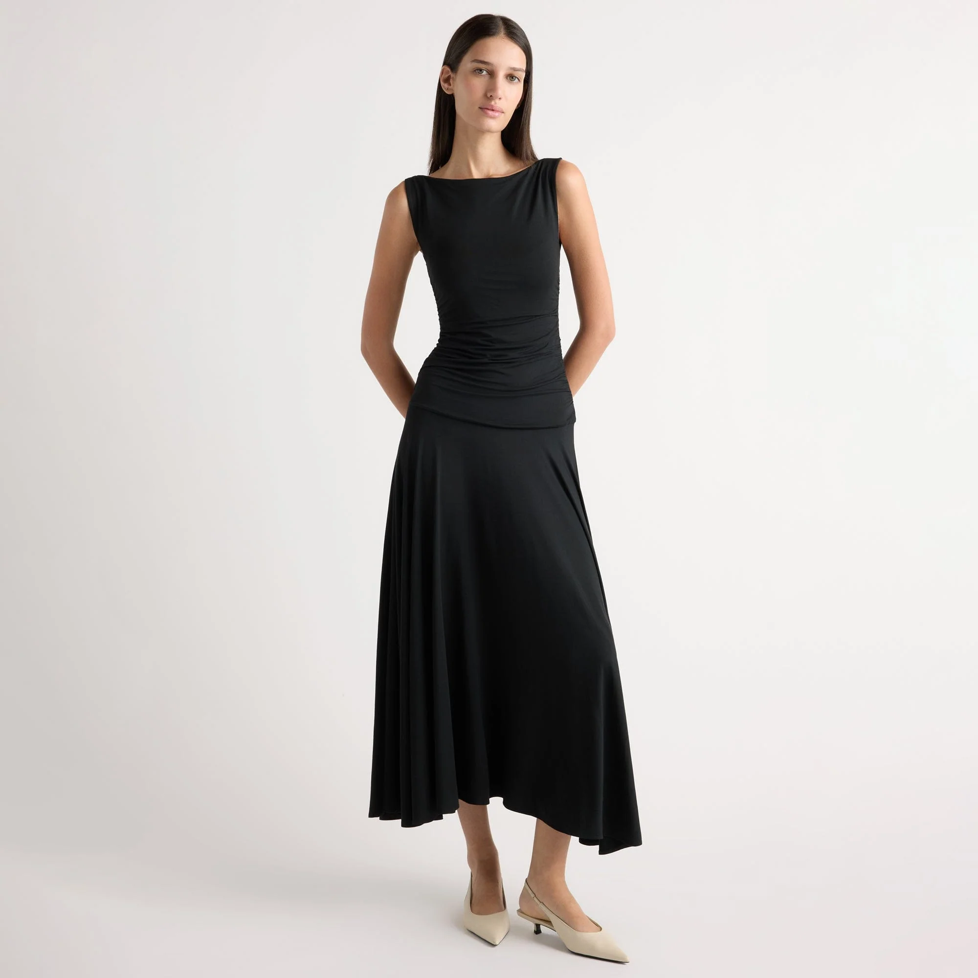 Tamsin Ruched Drop-Waist Maxi Dress