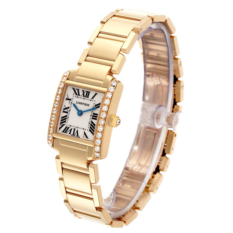 Cartier Tank Francaise Yellow Gold Diamond Ladies Watch WE1001R8