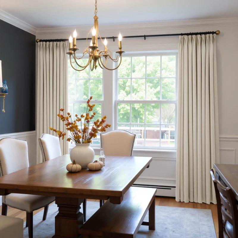 Custom Heavyweight Linen Drape Pleated