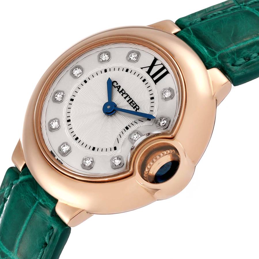 Cartier Ballon Bleu 28 Rose Gold Diamond Ladies Watch WE902050
