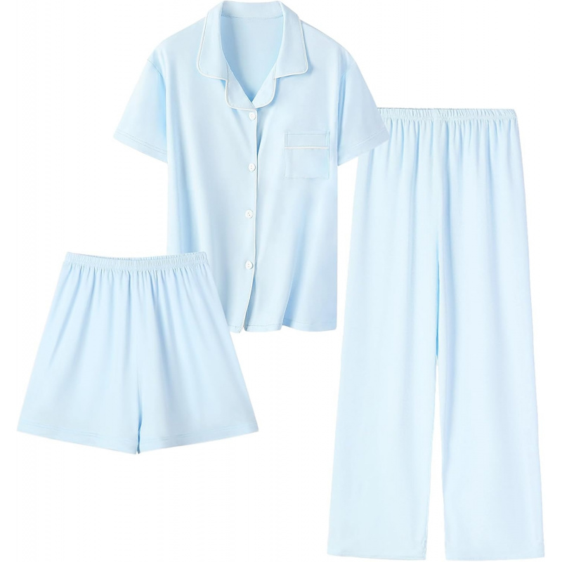 Girls Lyocell 3 Piece Pajamas Set