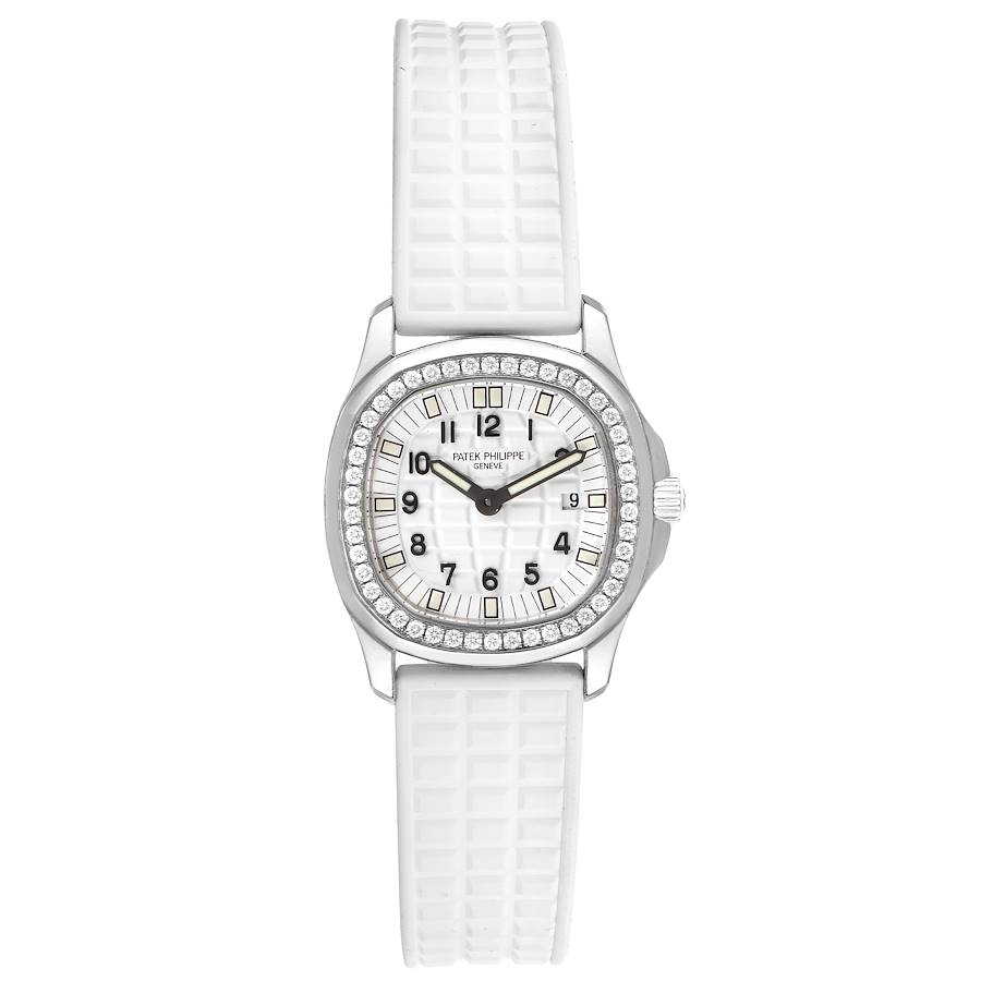 Patek Philippe Aquanaut White Dial Diamond Ladies Watch 4961
