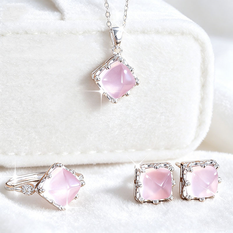 GemVibra Talismanic Pink Crystal Ring for Love & Inner Harmony