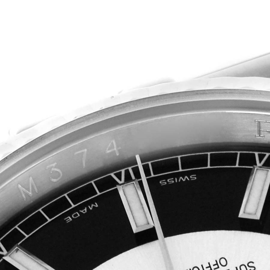 Rolex Datejust Steel White Gold Tuxedo Dial Mens Watch 116234