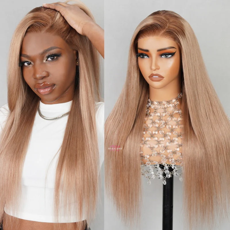 $100 OFF Code: MS100 | Megalook Cozy Blonde with Dark Roots Hair Barbie Pre Cut 6X5 Lace Wear Go Wigs