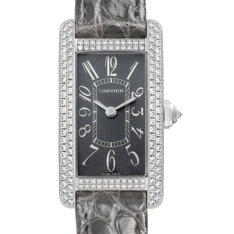 Cartier Tank Americaine Large White Gold Diamond Ladies Watch WB705131