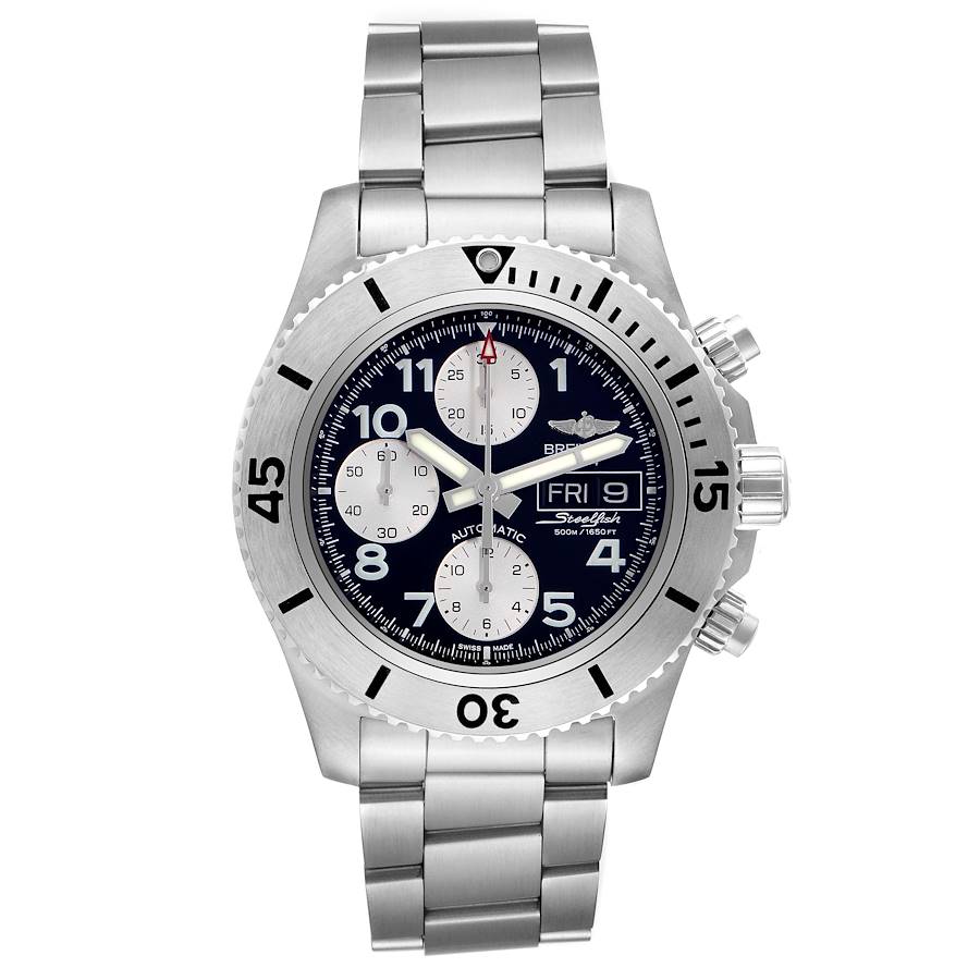 Breitling Aeromarine SuperOcean Black Dial Steel Mens Watch A13341
