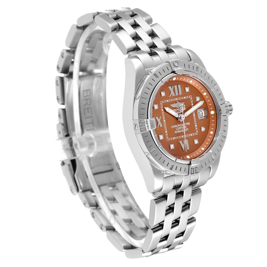 Breitling Galactic Bronze Diamond Dial Steel Ladies Watch A71356