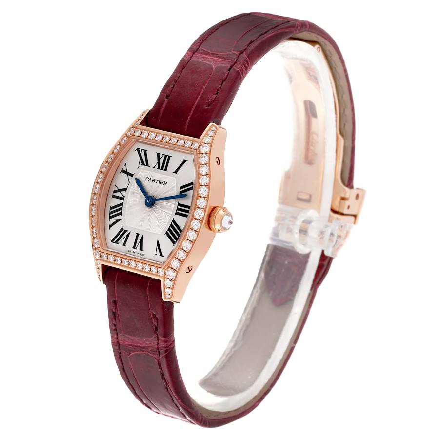 Cartier Tortue Rose Gold Silver Dial Diamond Ladies Watch WA501006