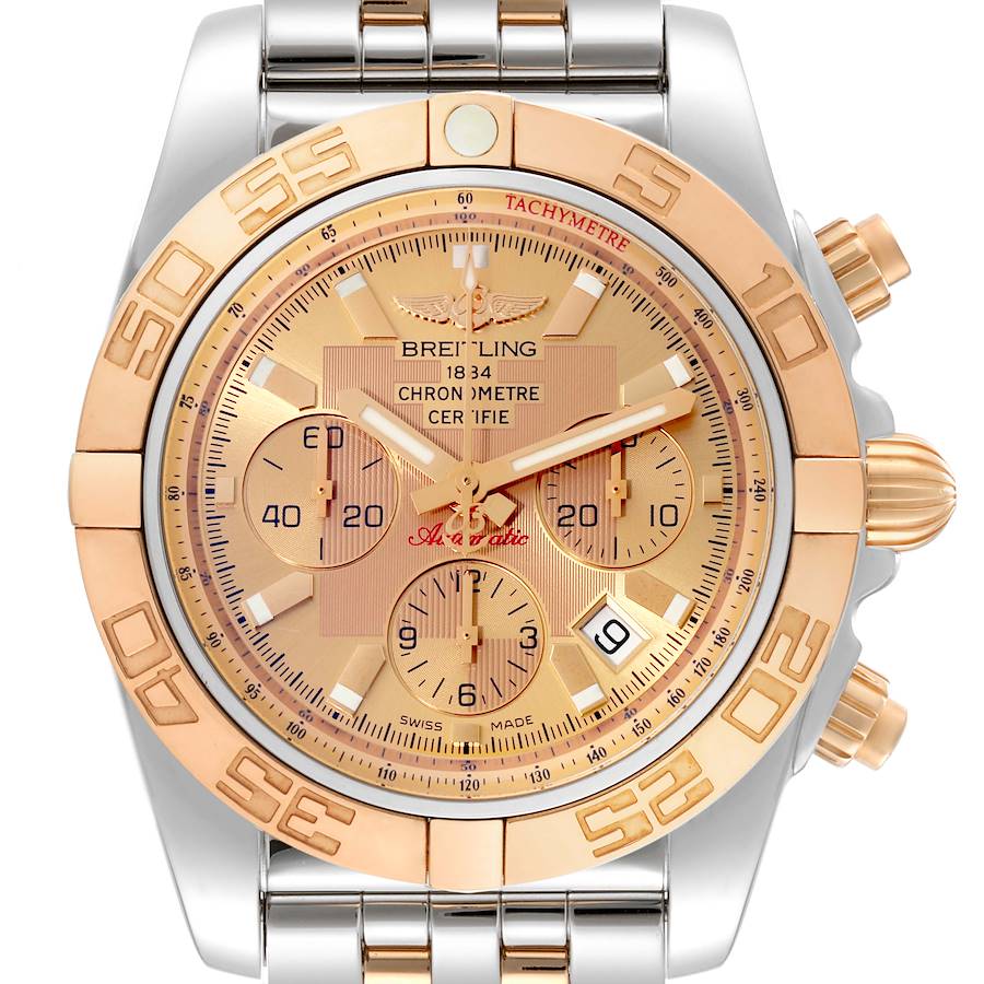 Breitling Chronomat Evolution Steel Rose Gold Mens Watch CB0110