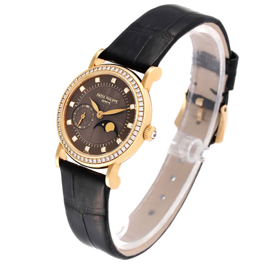 Patek Philippe Calatrava Yellow Gold Bronze Diamond Dial Ladies Watch 4858J
