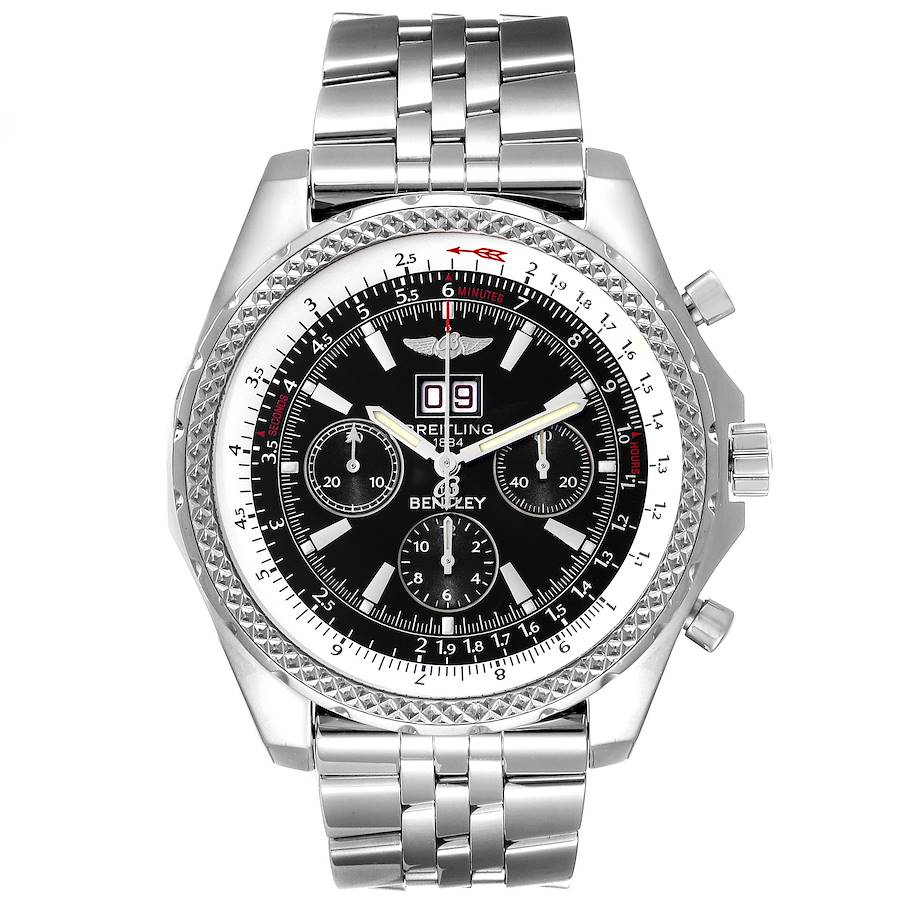 Breitling Bentley Motors Black Dial Chronograph Mens Watch A44362