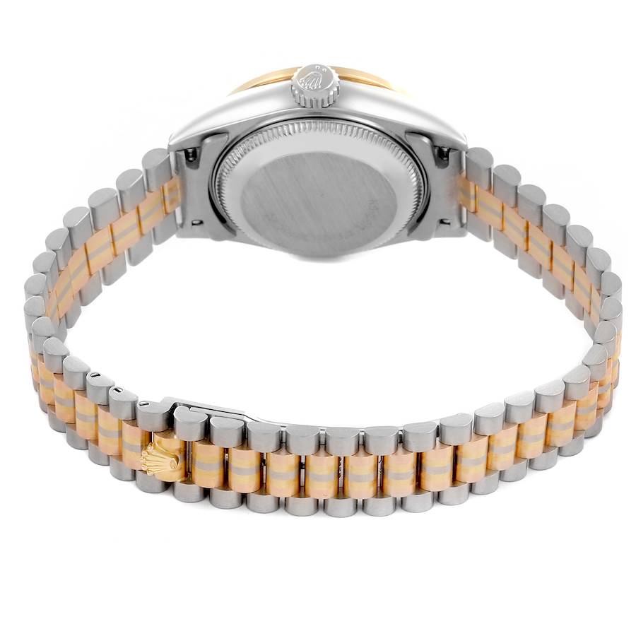 Rolex President Tridor White Yellow Rose Gold Diamond Ladies Watch 69139