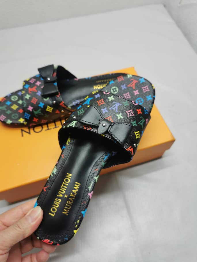 Louis Vuitton X Takashi Murakami 6am Flat Mule Black