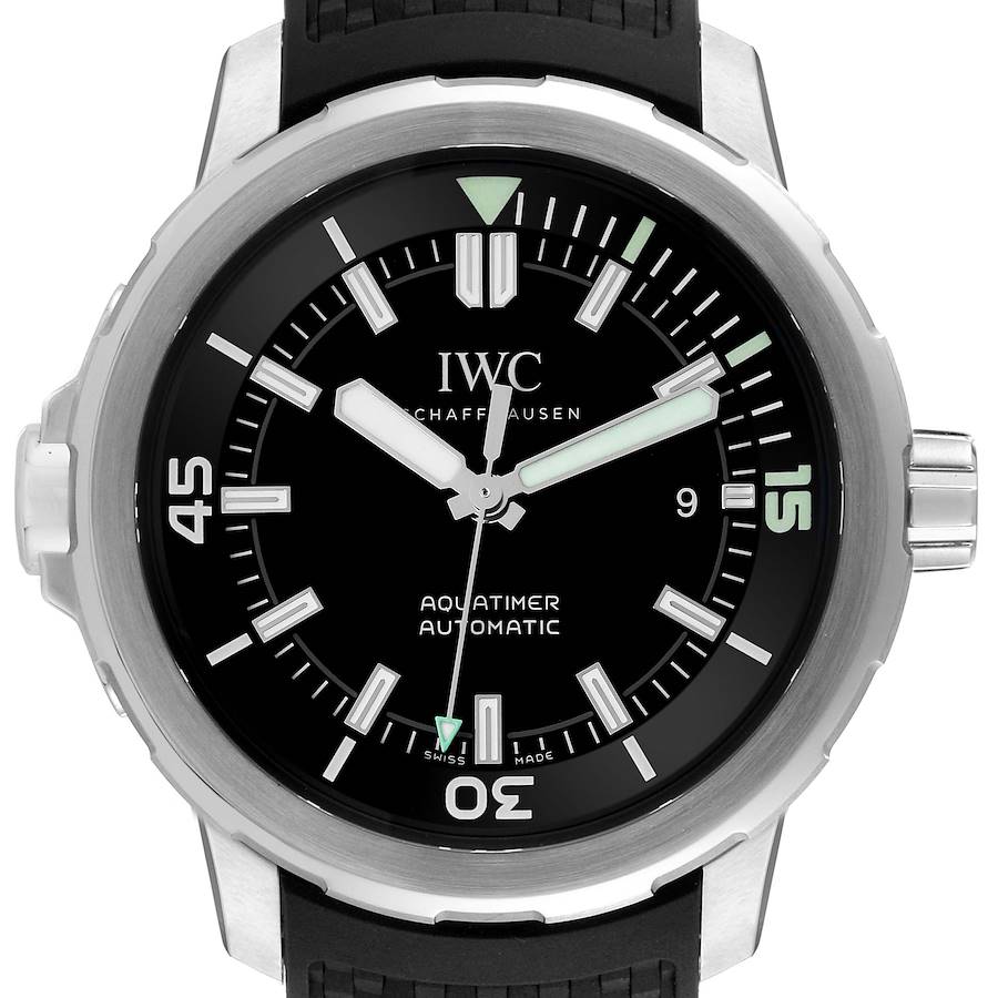 IWC Aquatimer Black Dial Automatic Rubber Strap Mens Watch IW329001