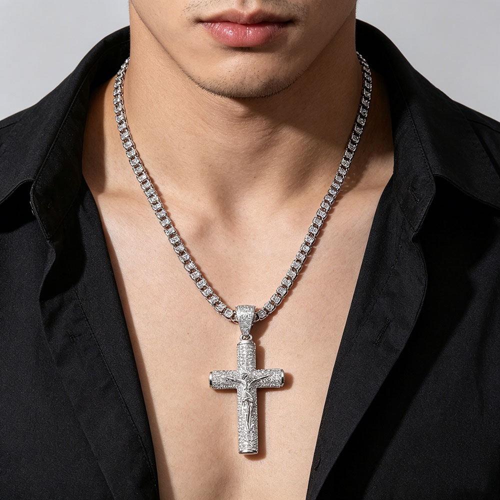 Iced Cross Pendant Tennis Chain - Spiritual Protection & Abundance Amplifier