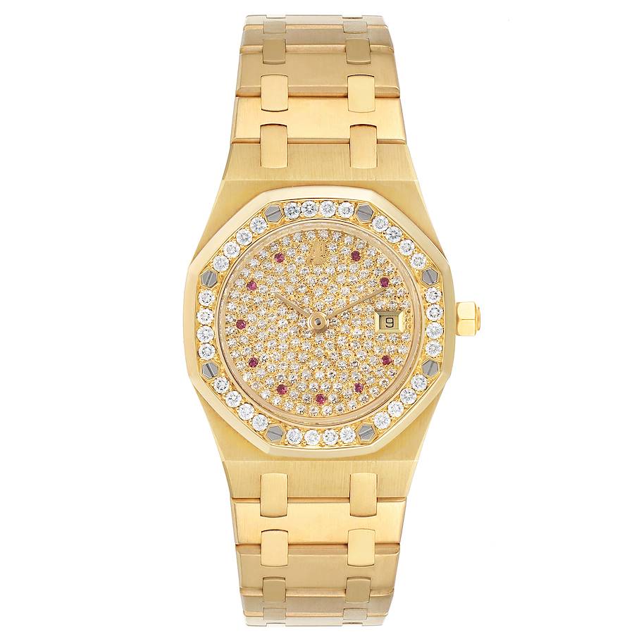 Audemars Piguet Royal Oak Yellow Gold Diamond Rubies Watch 14587