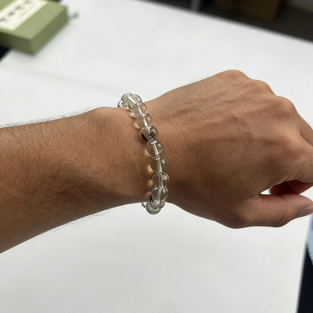 8mm Black Phantom Quartz Bracelet | Grounding Protection & Abundance Manifestation