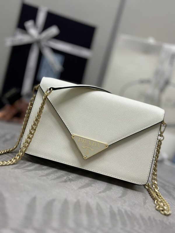 Replica Prada Saffiano White Small Envelope